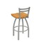 Holland Bar Stool Co 25" Low Back Swivel Counter Stool, Nickel Finish, Med Oak Seat 41125ANMedOak - alternate 2